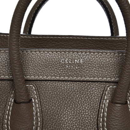 Celine Drummed Calfskin Nano Luggage Souris 8 of 10