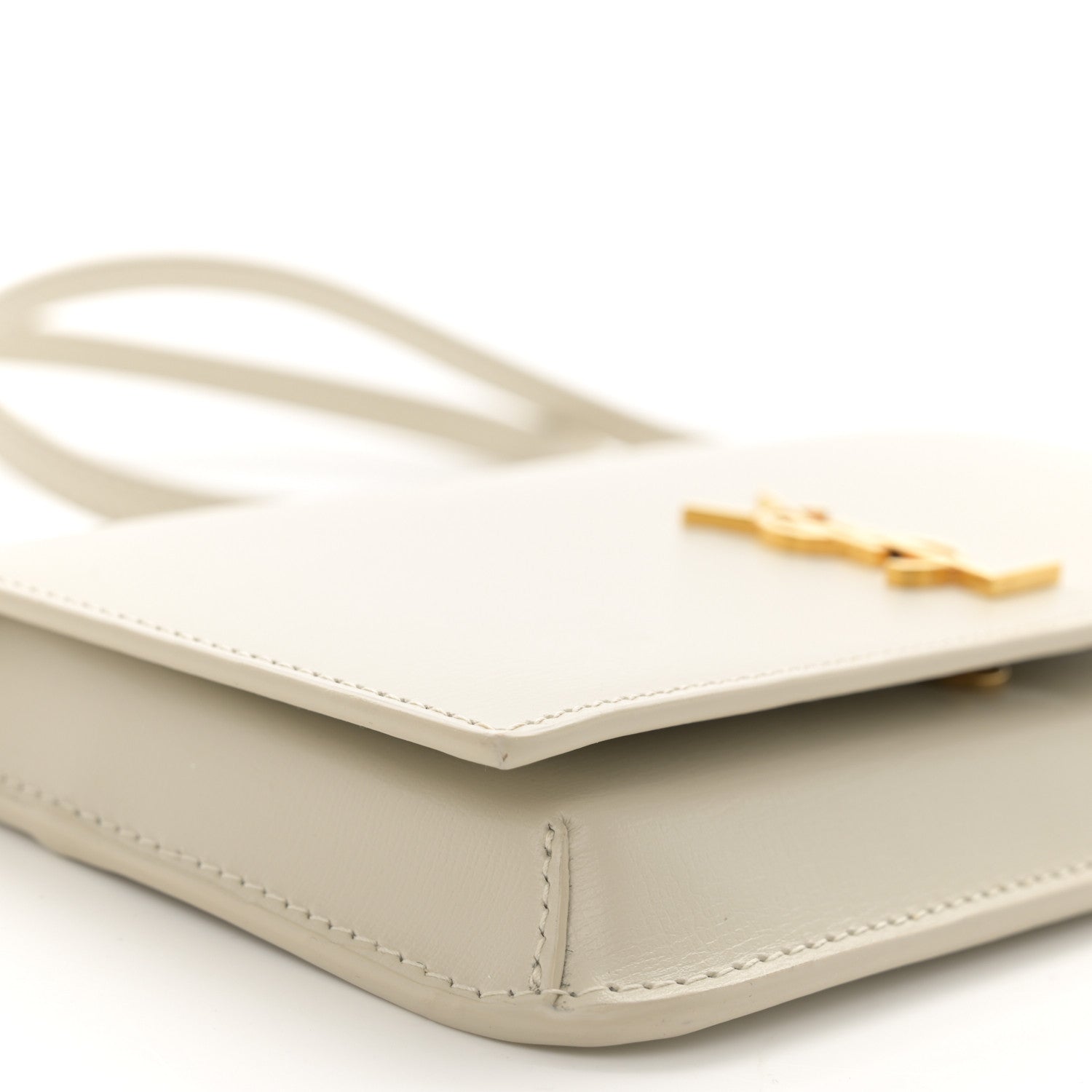 Saint Laurent Smooth Calfskin Monogram Phone Holder Crossbody Crema Soft 8 of 11