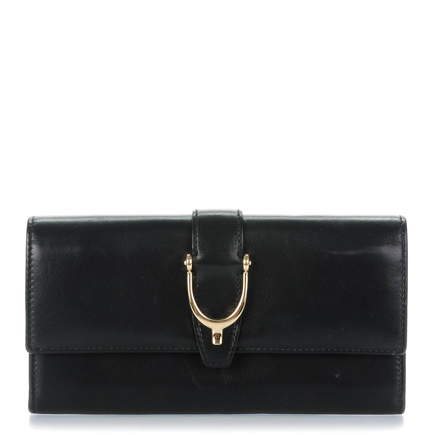 Calfskin Stirrup Continental Wallet Black