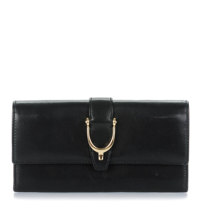 Gucci Calfskin Stirrup Continental Wallet Black 1 of 7
