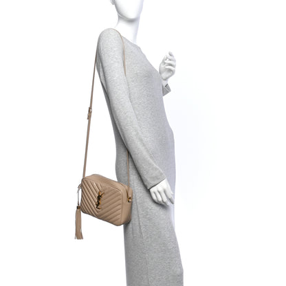 Saint Laurent Calfskin Matelasse Monogram Lou Camera Bag Dark Beige 2 of 10