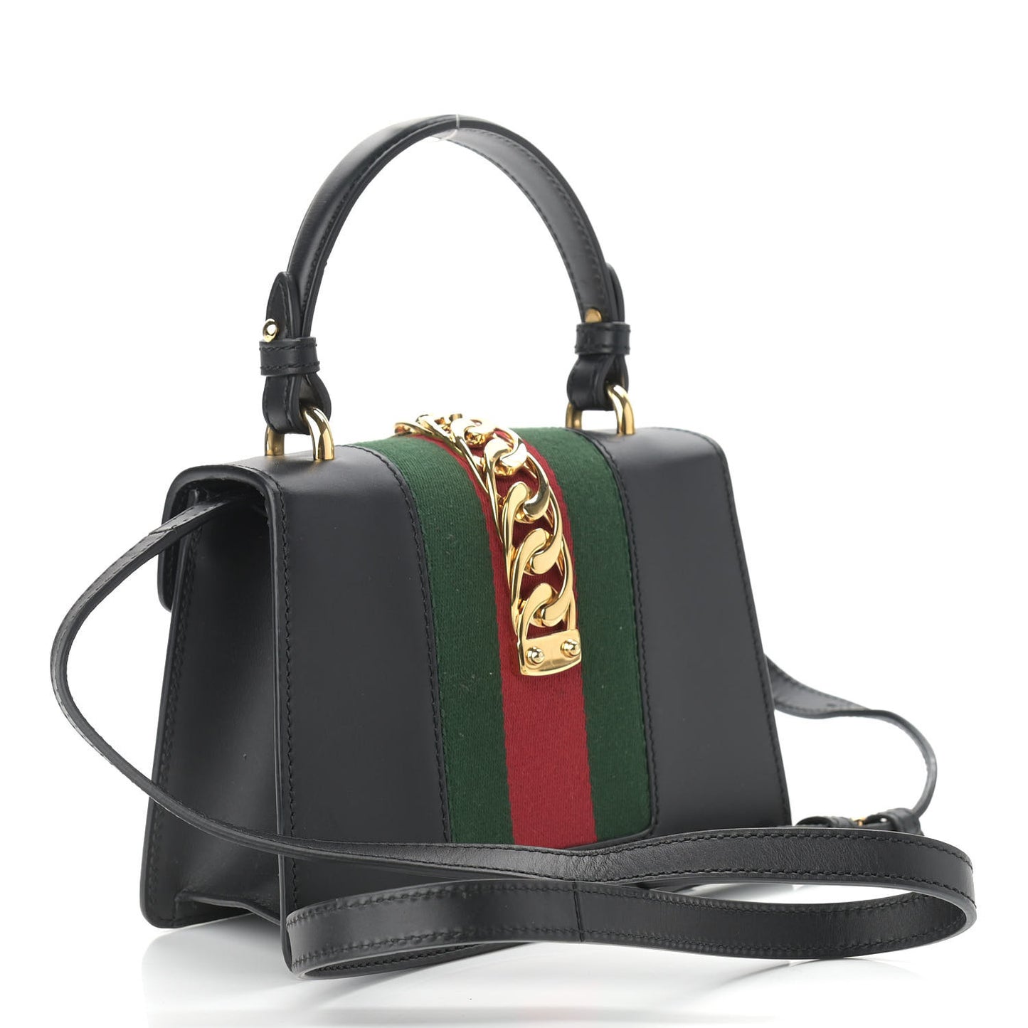 Calfskin Mini Sylvie Top Handle Bag Black