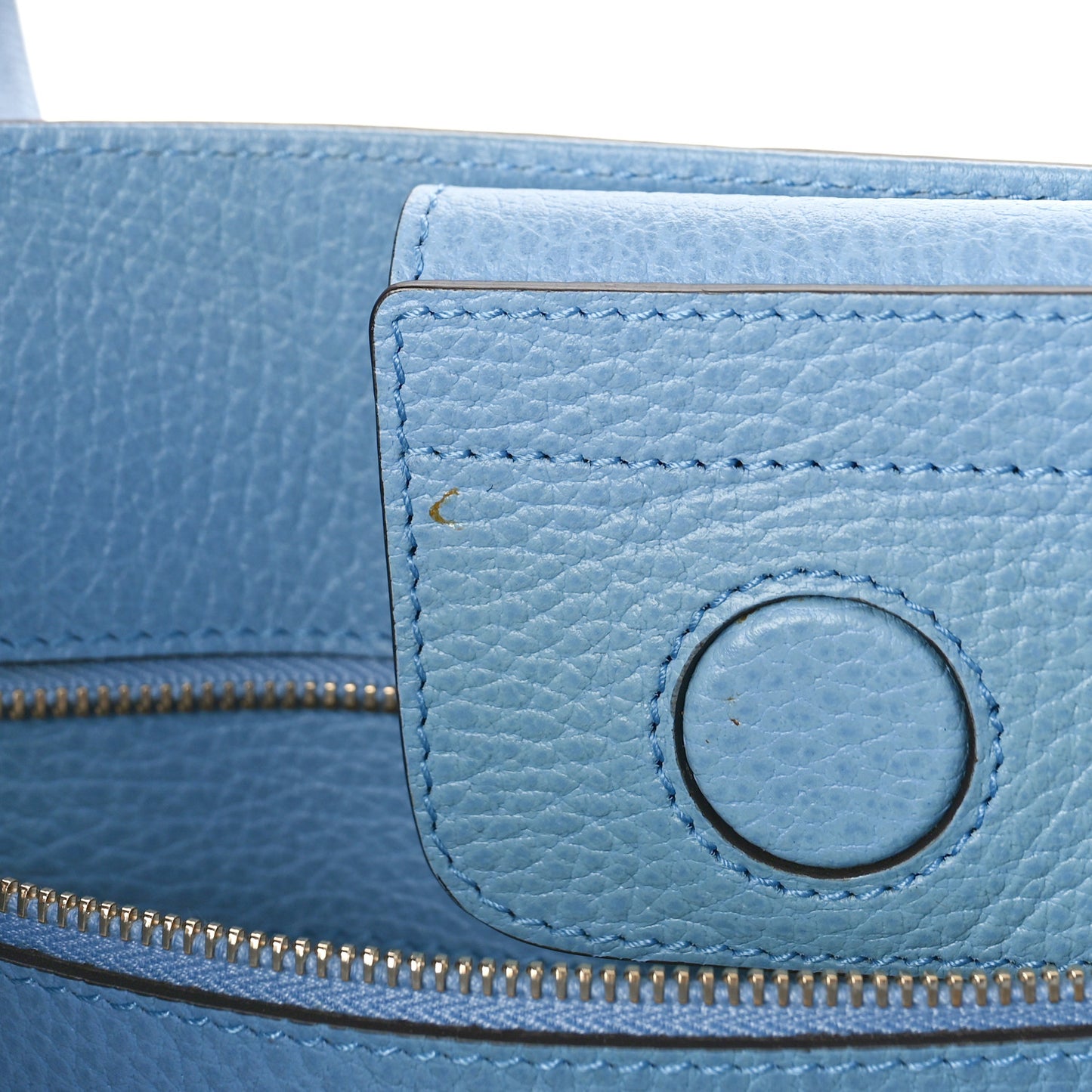 Dollar Calfskin Medium Swing Tote Mineral Blue