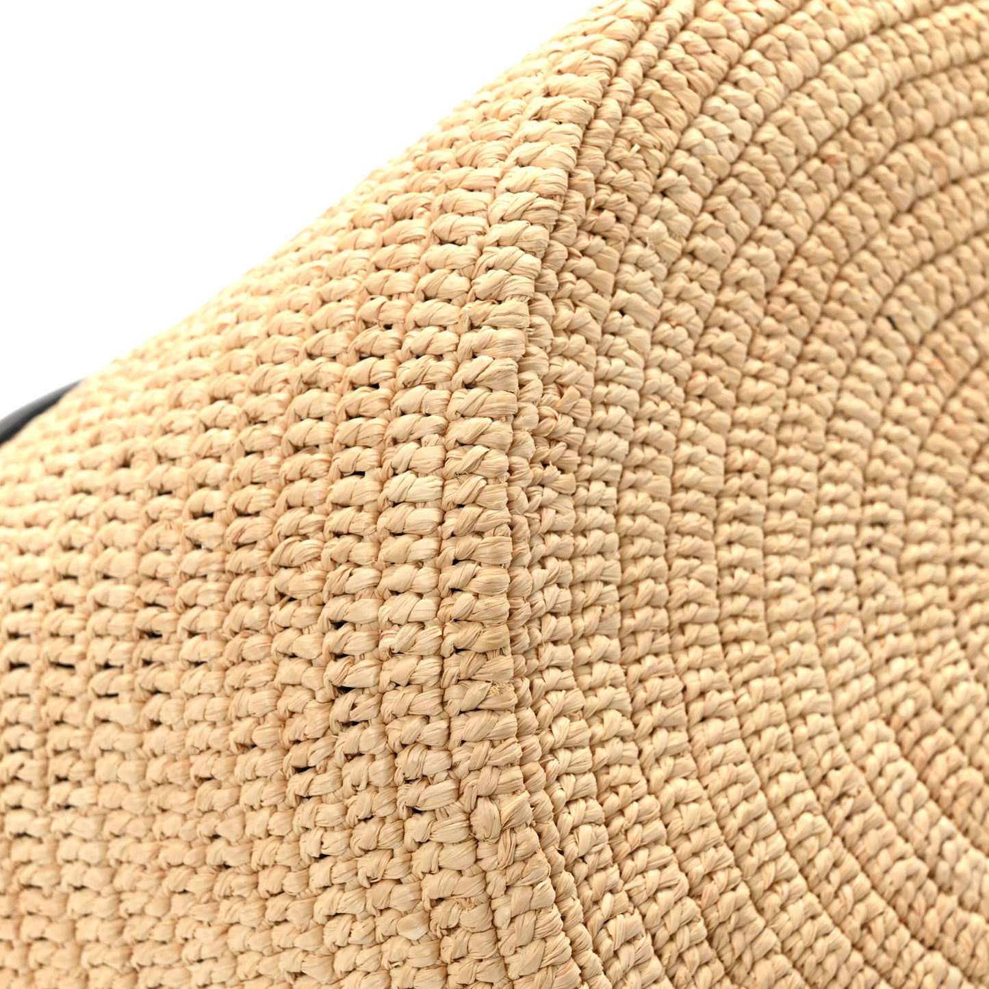 Raffia Calfskin Basket Bag Natural Black