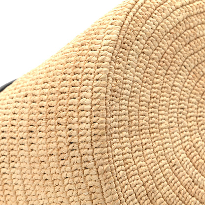 Celine Raffia Calfskin Basket Bag Natural Black 12 of 13