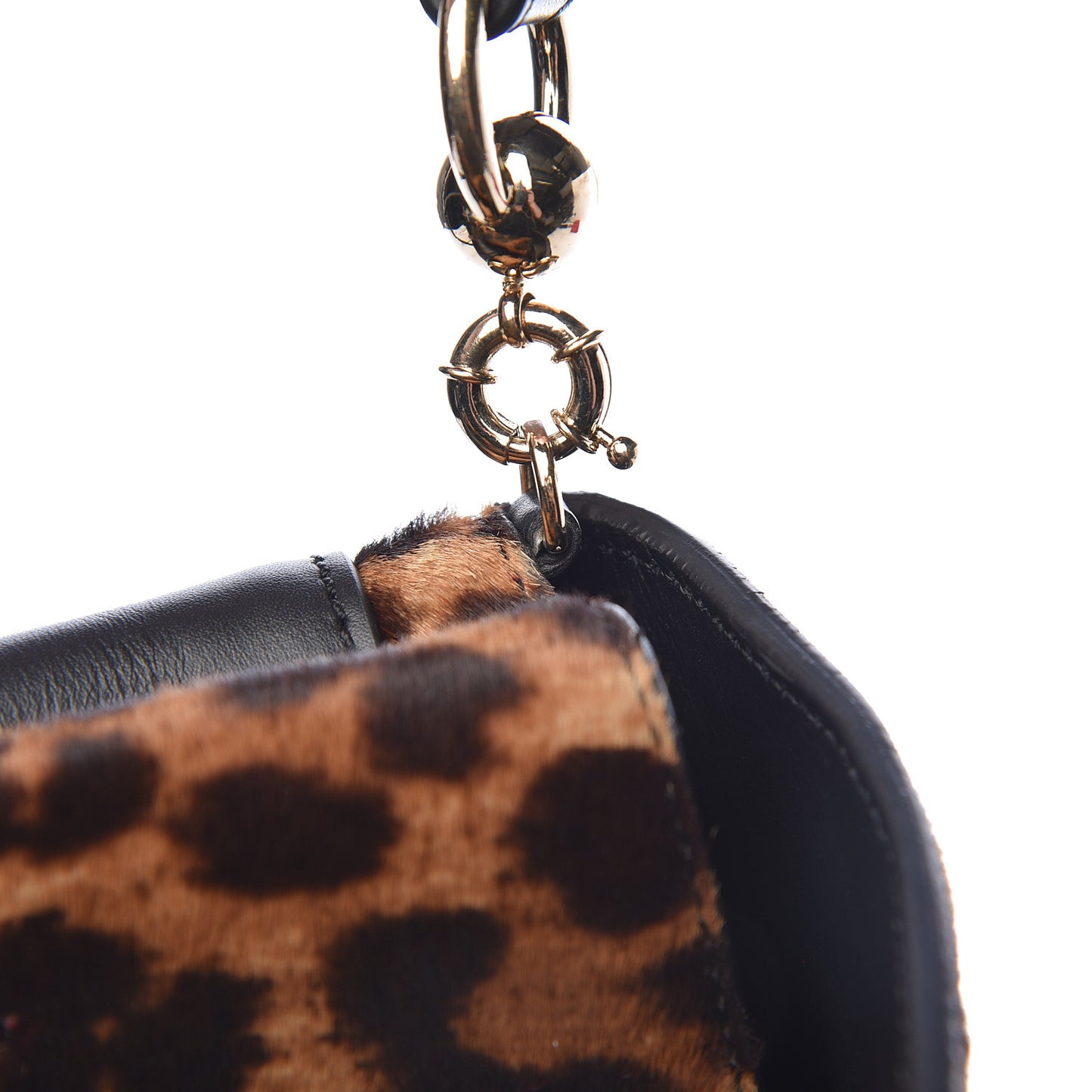 Pony Hair Leopard Print Rougissime Clutch