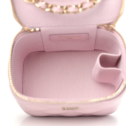 Chanel Caviar Quilted Mini Vanity Case With Chain Light Pink 5 of 10