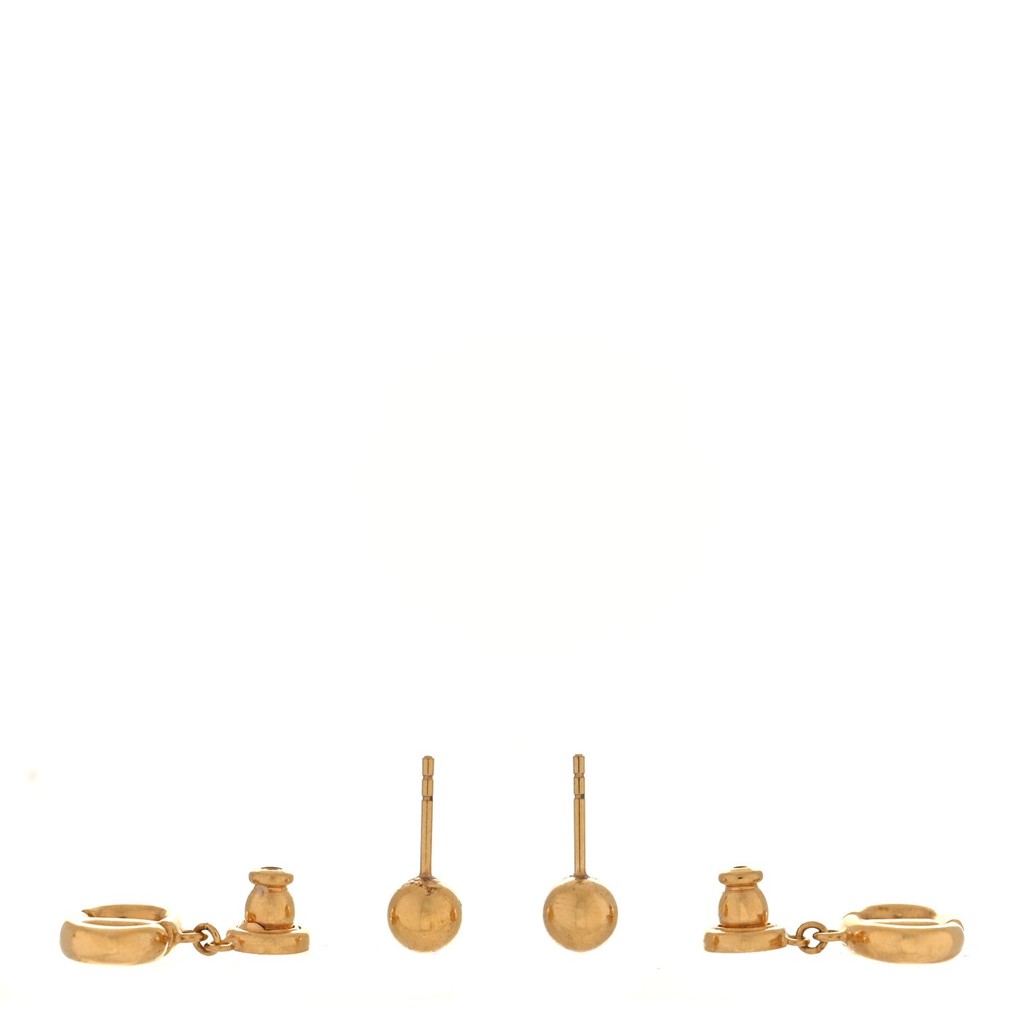 Metal Petit CD Drop Earrings Gold