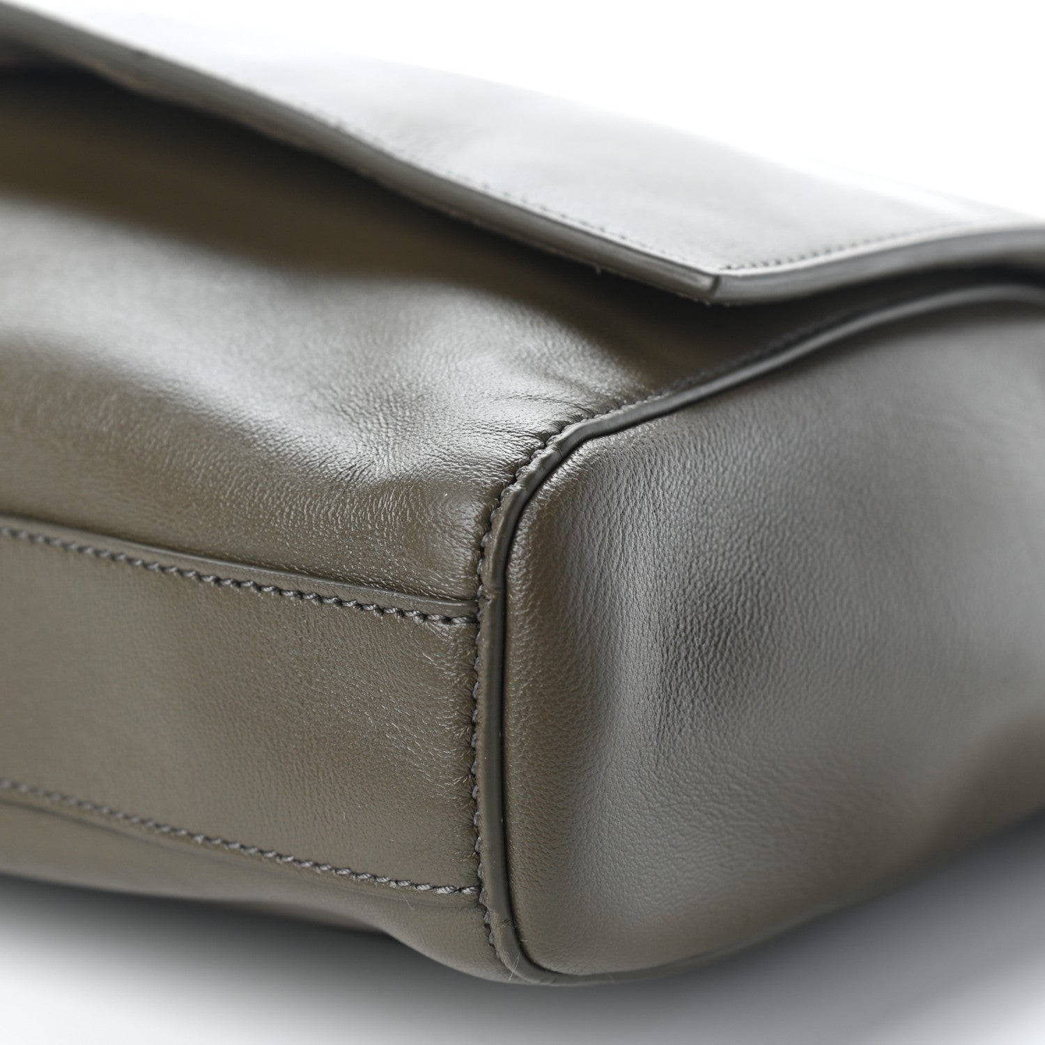 Saint Laurent Smooth Calfskin Suede Medium Reversible Monogram Kate Satchel Olive 11 of 11