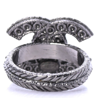Chanel Ruthenium Pearl CC Ring 5.75 3 of 4