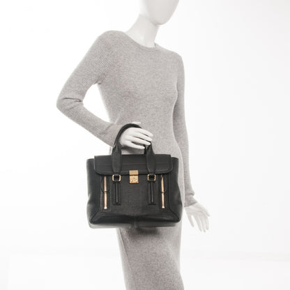 3.1 Phillip Lim 3.1 Textured Calfskin Medium Pashli Satchel Black 2 of 7