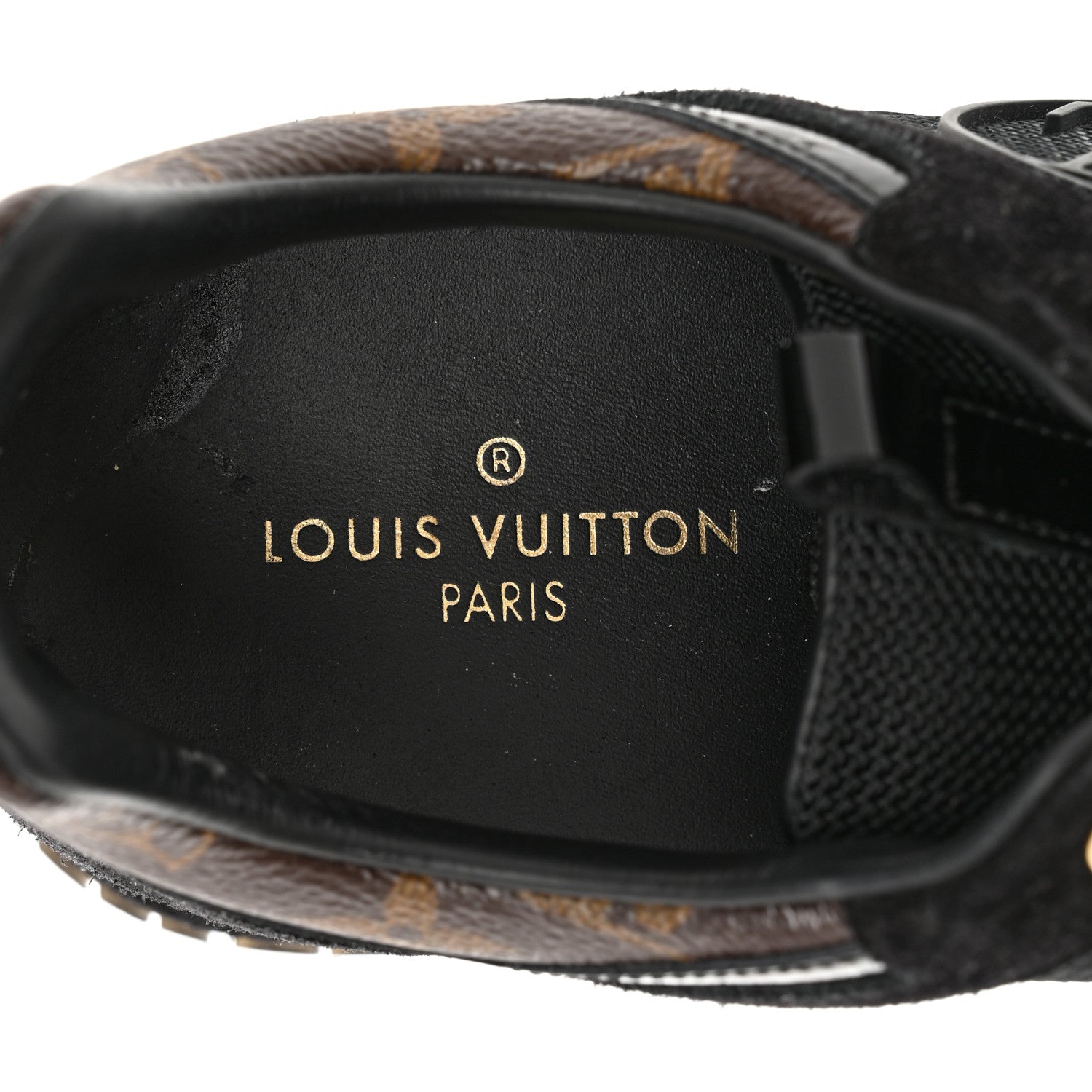 Louis Vuitton Suede Monogram Run Away Sneakers 36 Black 7 of 11