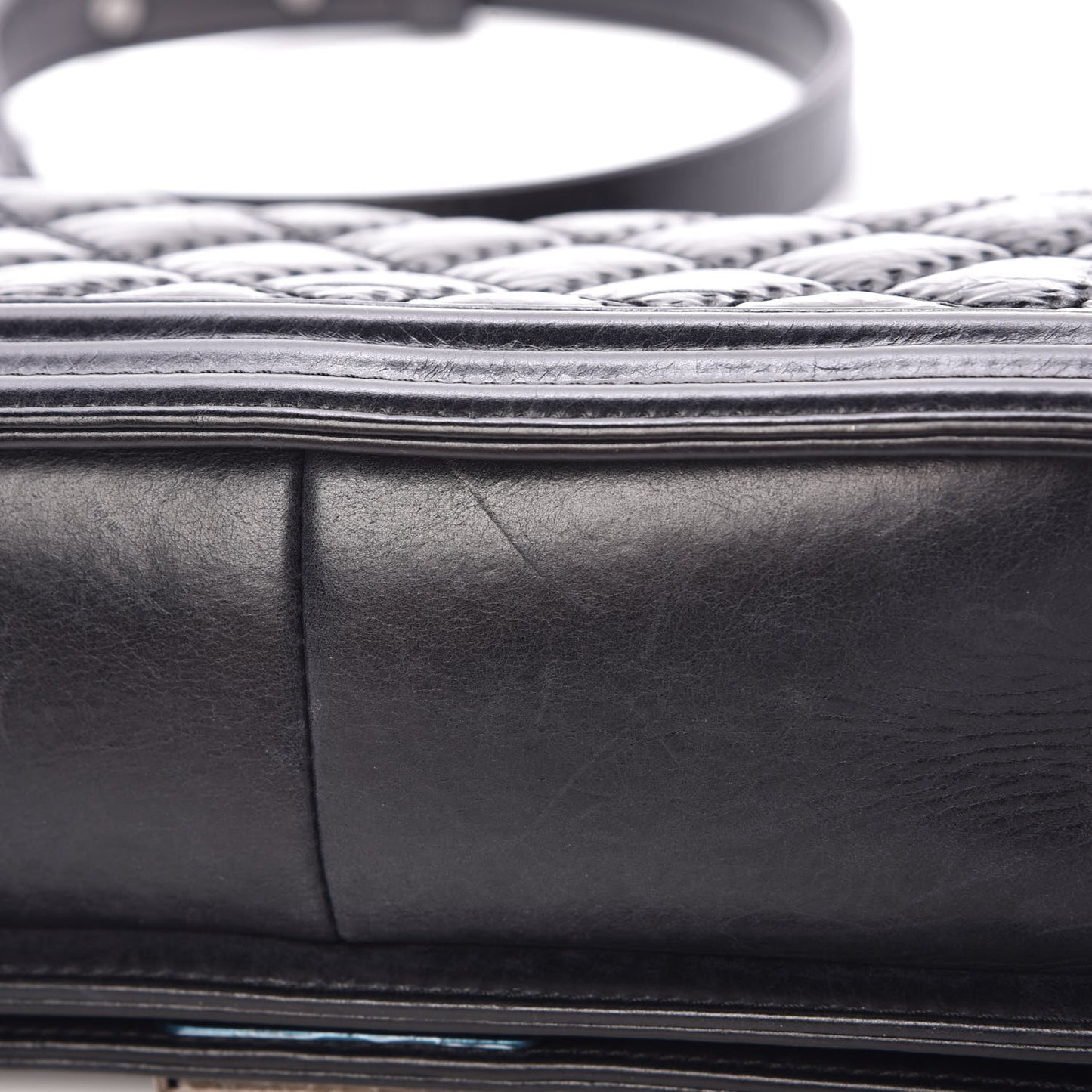 Calfskin Double Stitch Medium Boy Flap Black