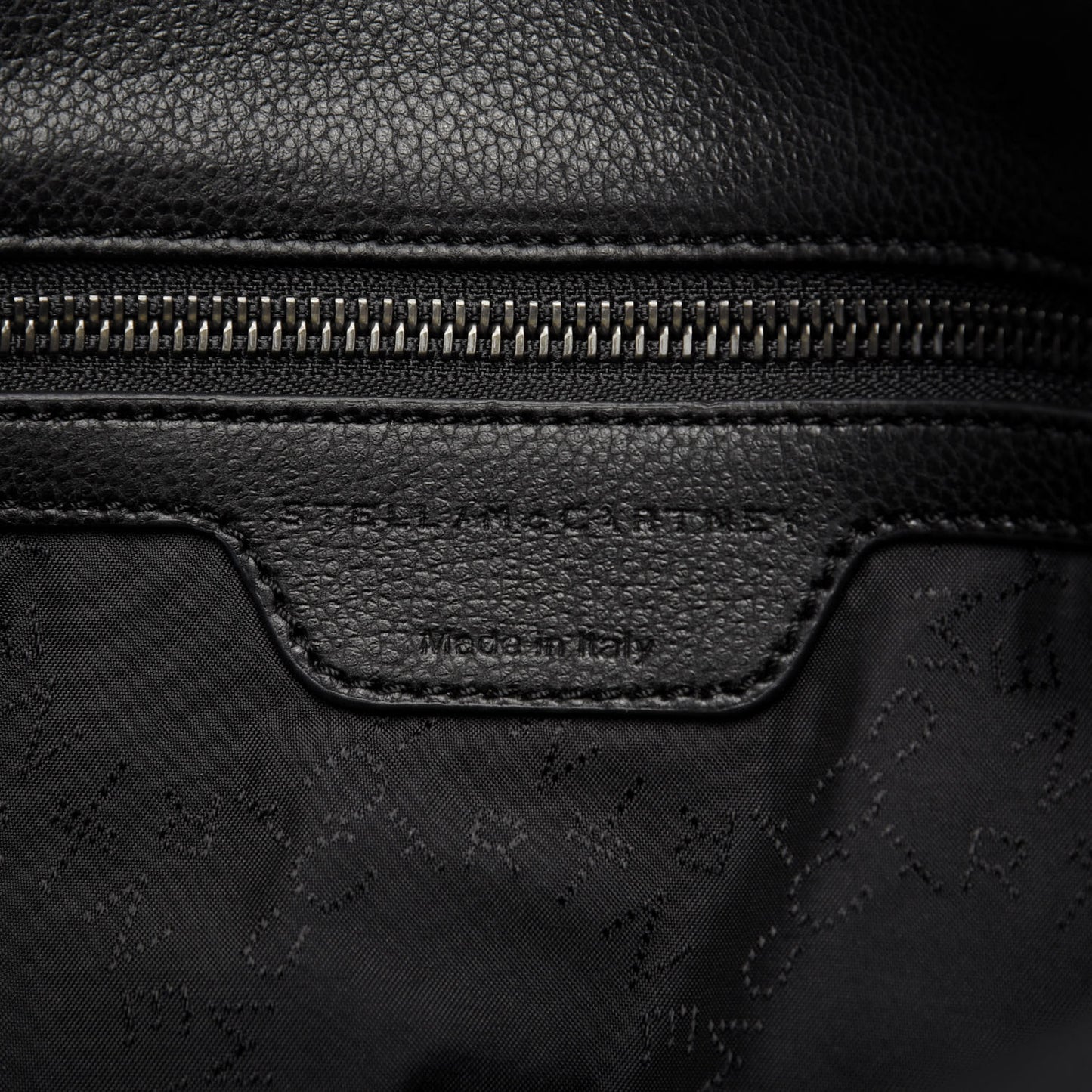 Faux Grained Leather Graffiti Print Small Falabella Tote Black
