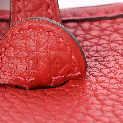Hermes Taurillon Clemence Amazone Evelyne TPM Rouge Casaque Crevette 7 of 7