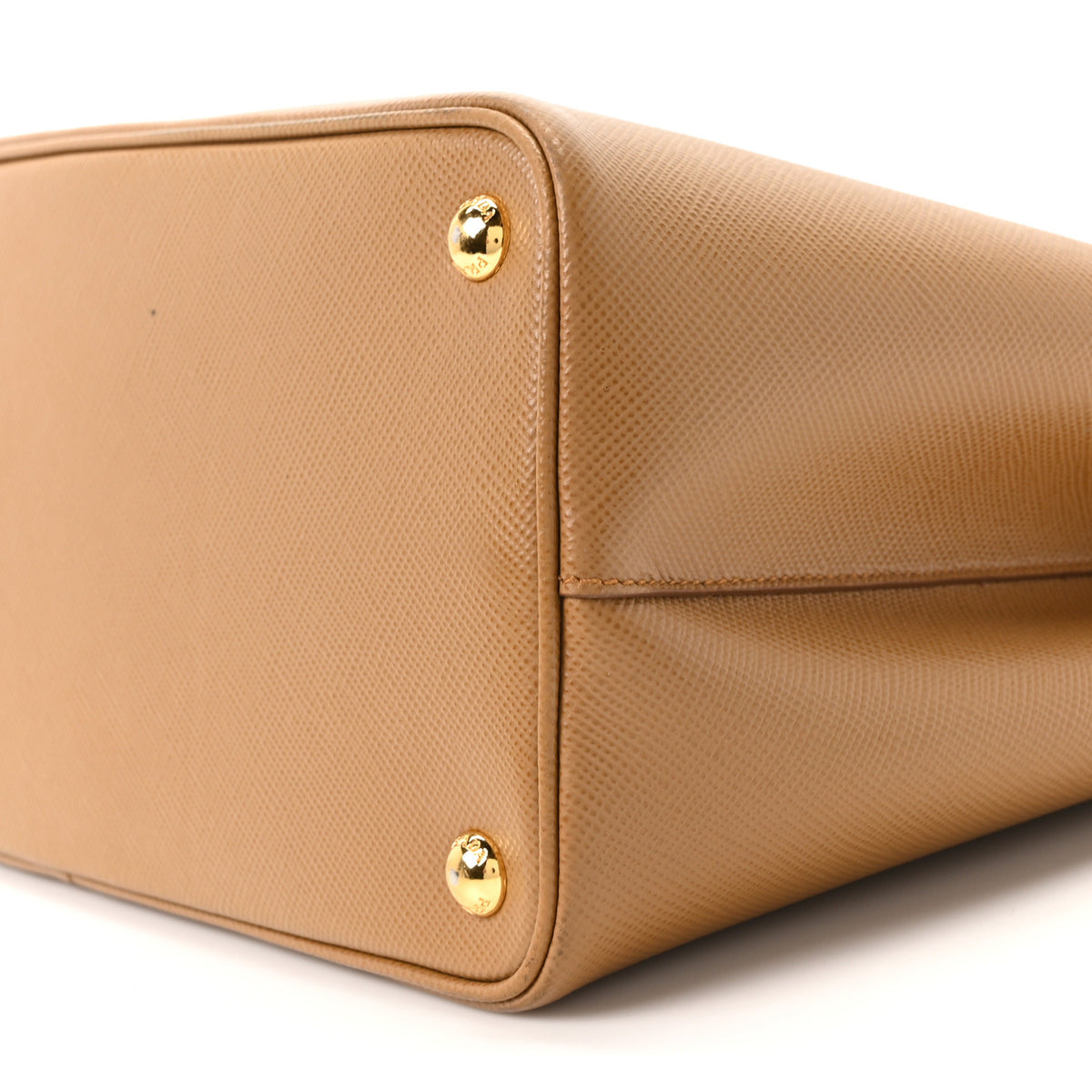 Saffiano Cuir Medium Double Bag Caramel Fuoco