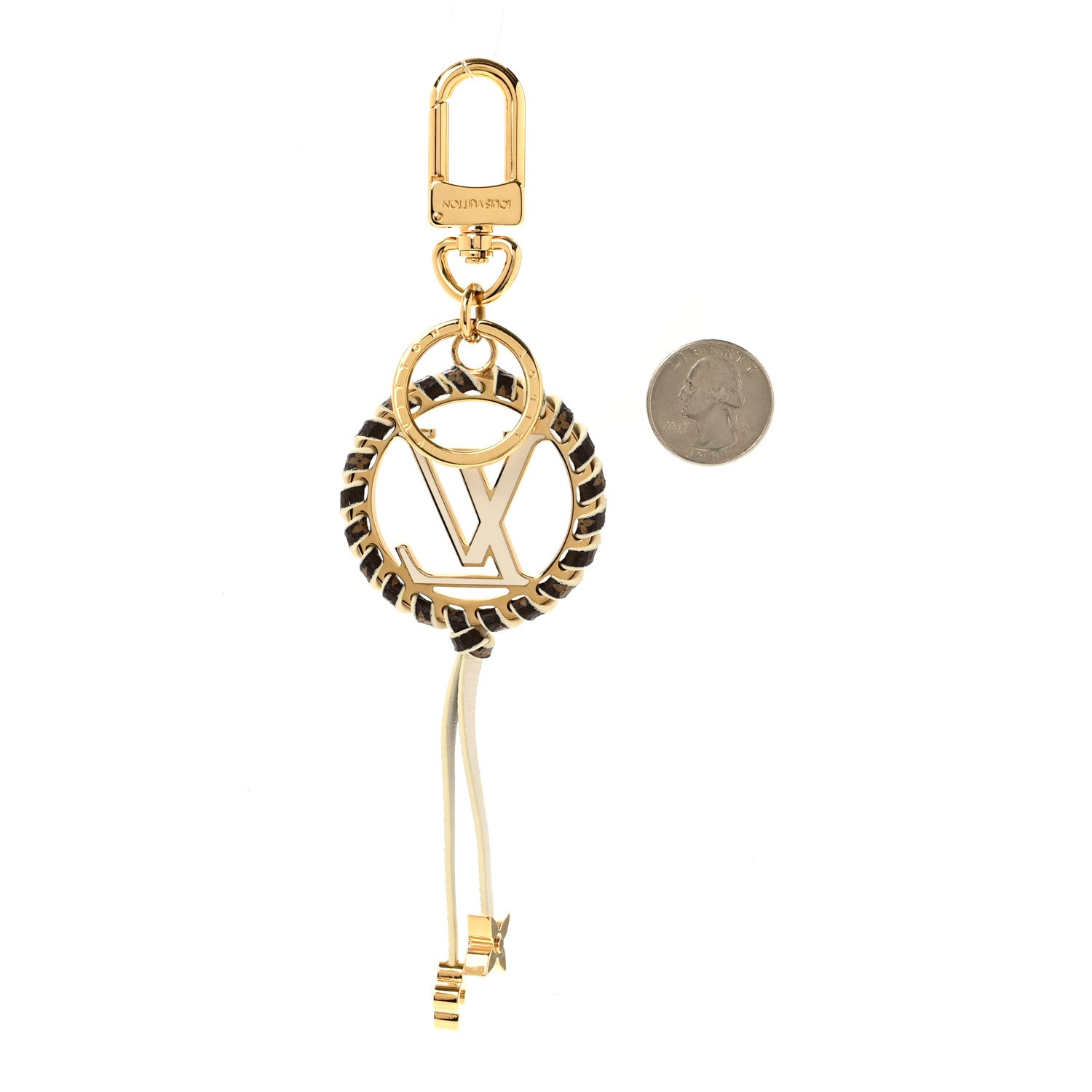 Louis Vuitton Metal Monogram Lambskin Enamel Very Bag Charm Key Holder White 2 of 4