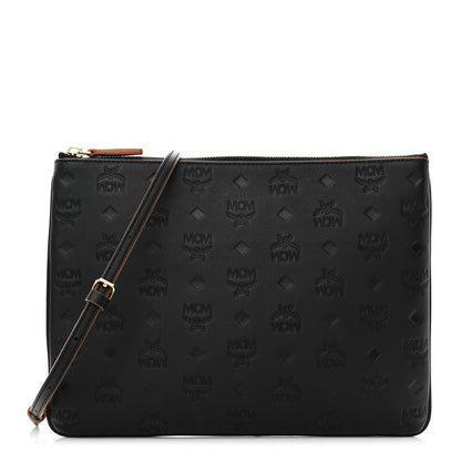 MCM Calfskin Ottomar Monogram Medium Crossbody Pouch Black 1 of 9
