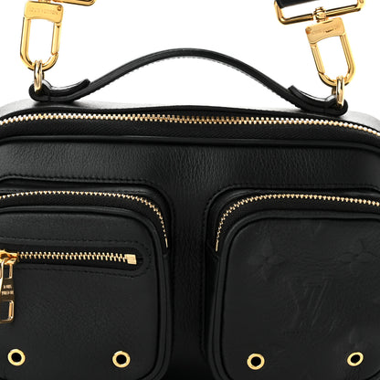 Louis Vuitton Calfskin Monogram Embossed Utility Crossbody Black 6 of 8