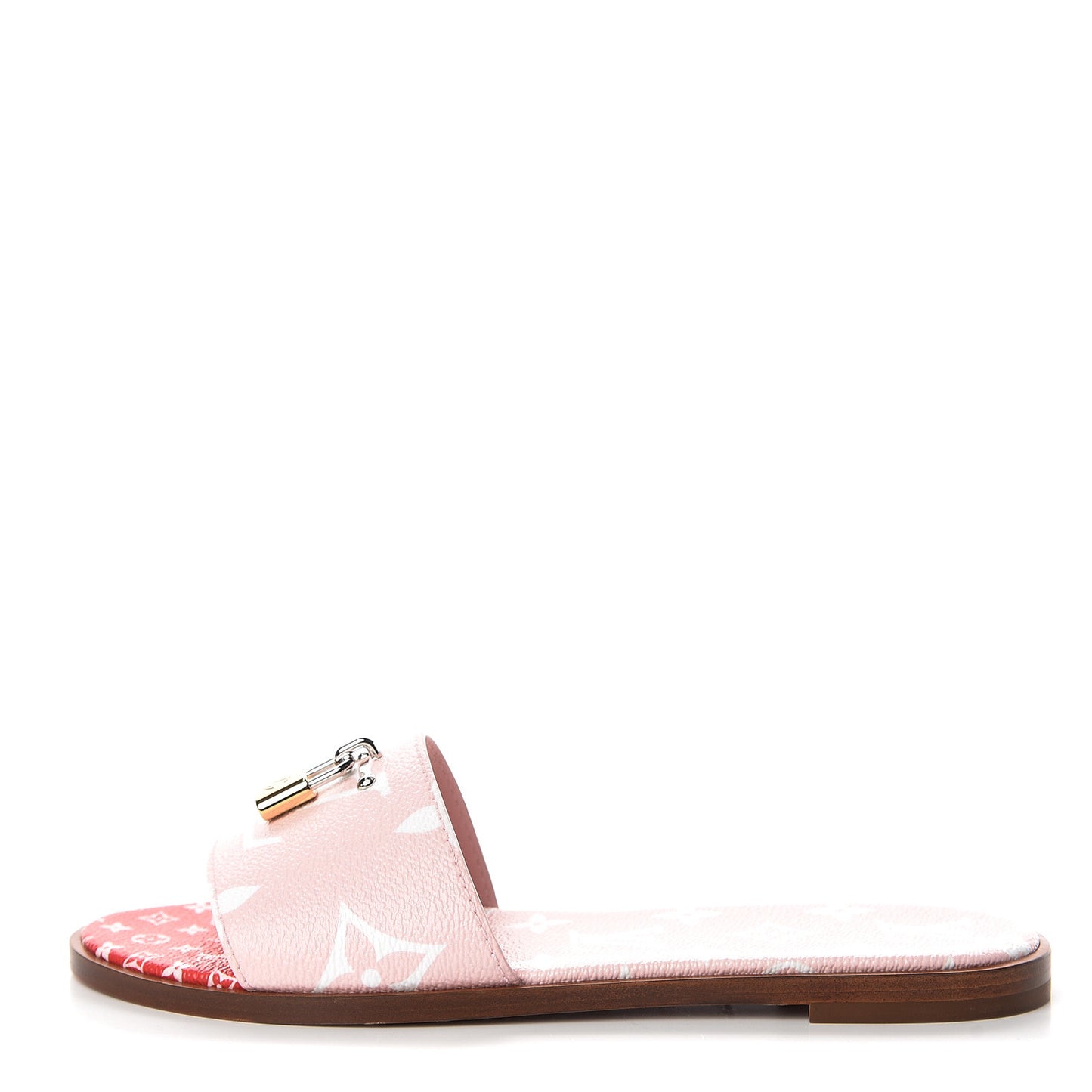 Monogram Giant Lock It Flat Mule 38 Rouge Rose