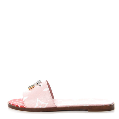 Louis Vuitton Monogram Giant Lock It Flat Mule 38 Rouge Rose 1 of 10