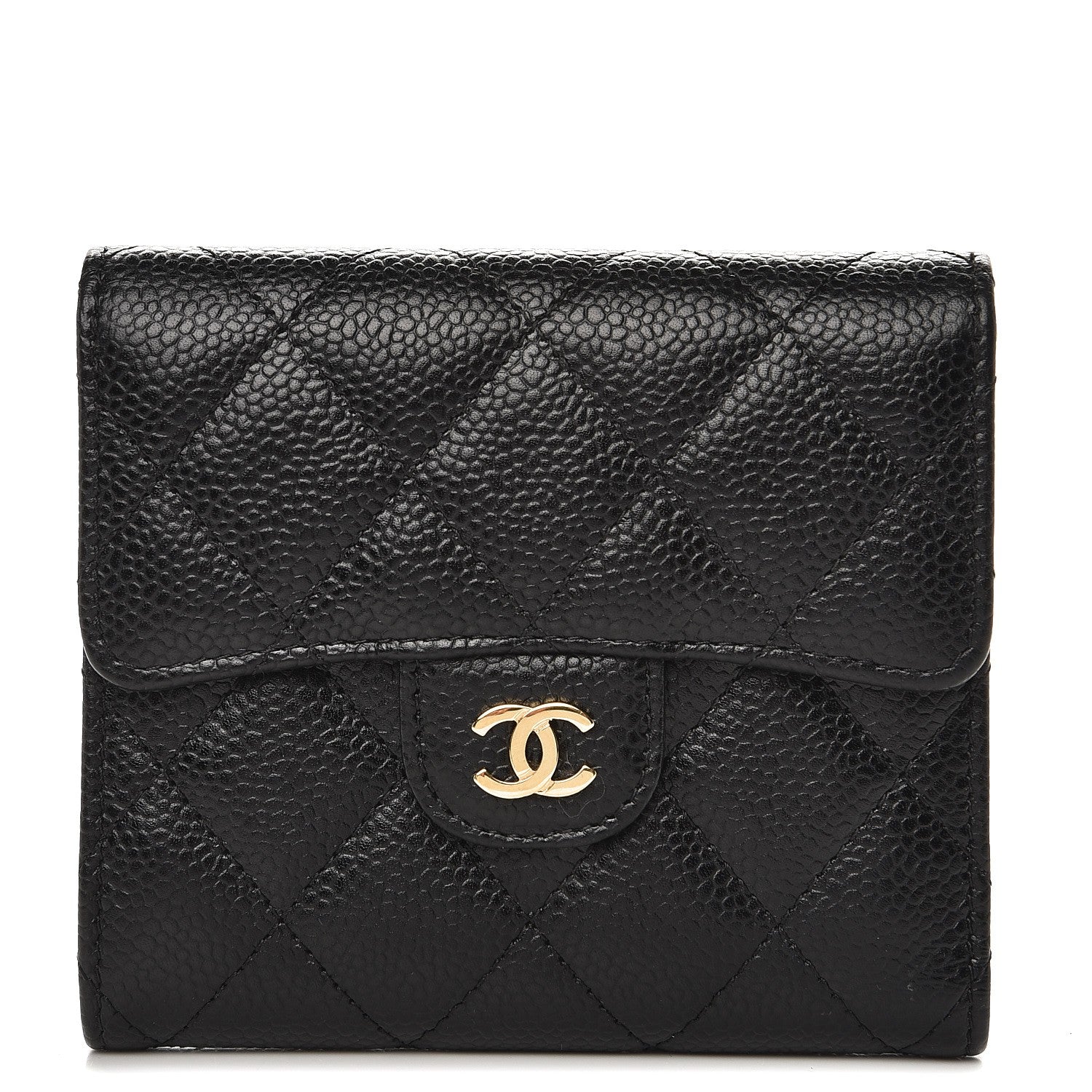 Chanel Caviar Quilted Compact Flap Wallet Black 1 of 9