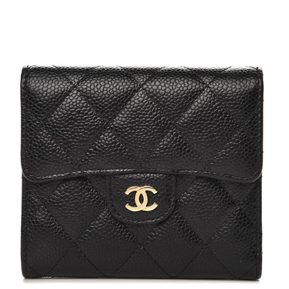 Chanel Caviar Quilted Compact Flap Wallet Black 1 of 9