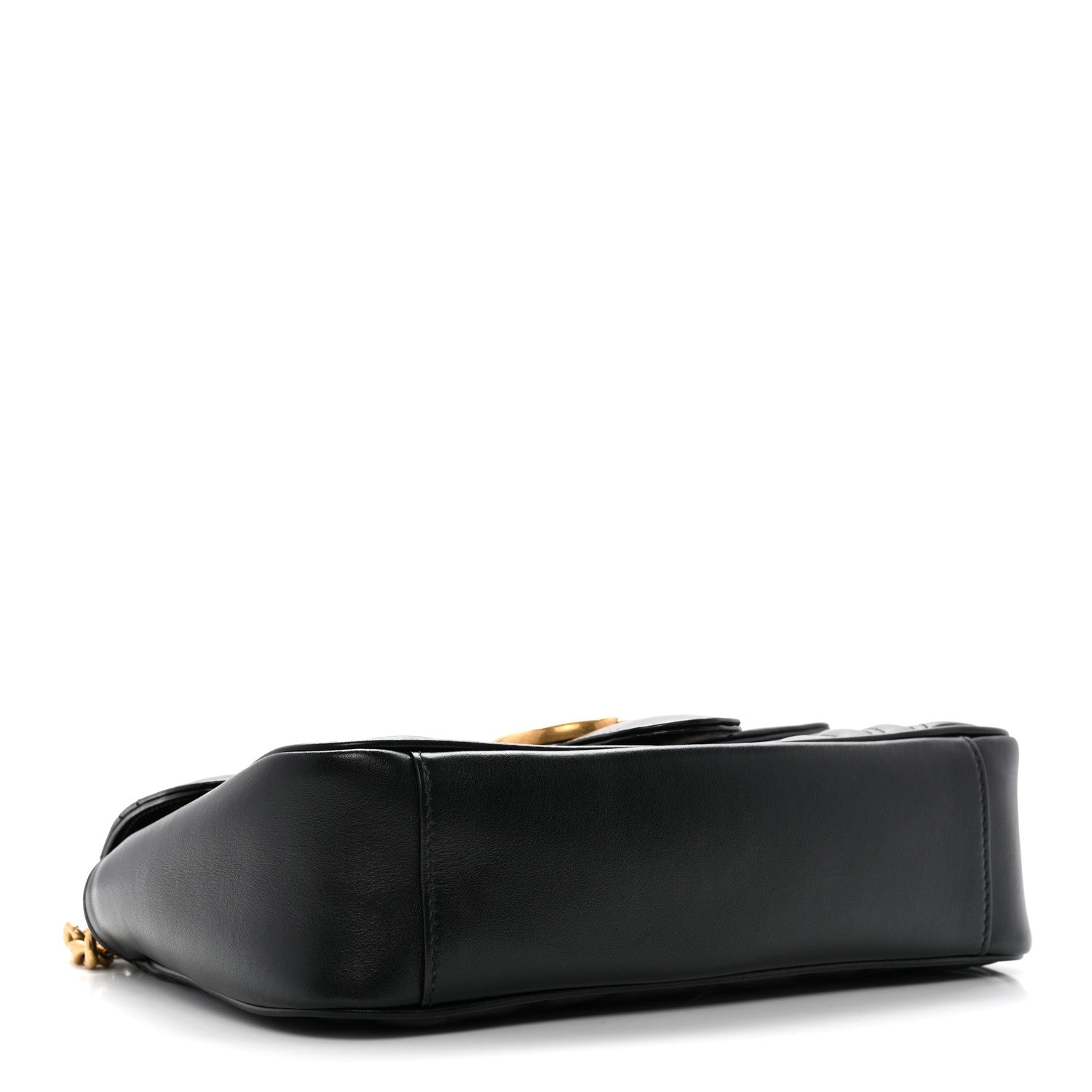 Gucci Calfskin Matelasse Small GG Marmont Shoulder Bag Black 4 of 11
