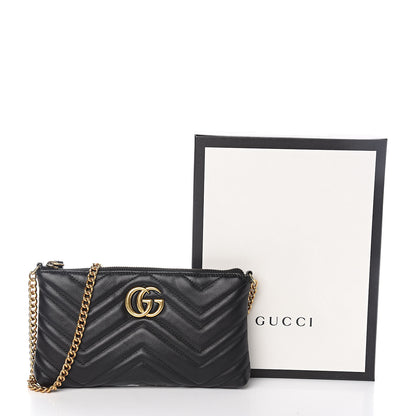 Gucci Calfskin Matelasse Mini GG Marmont Chain Bag Black 12 of 12