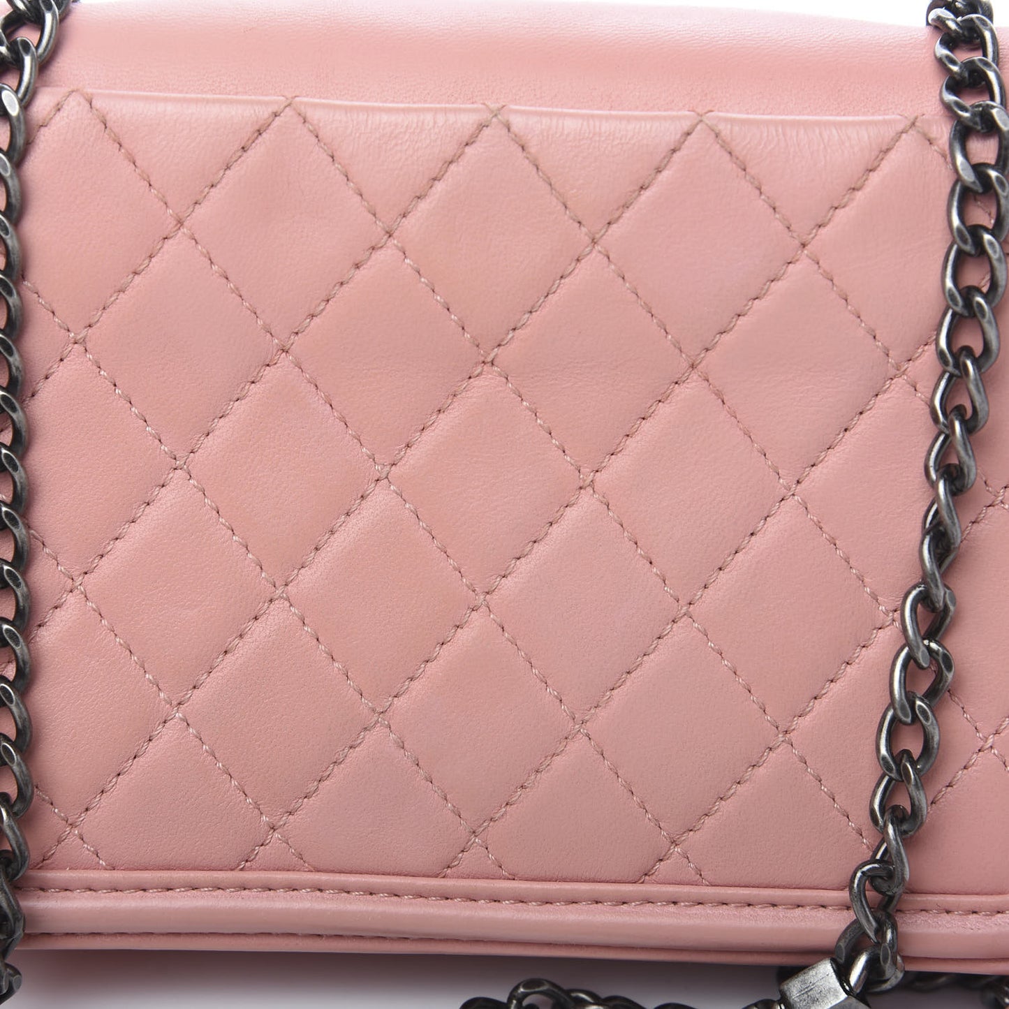 Lambskin Plexiglass Boy Brick Flap Pink