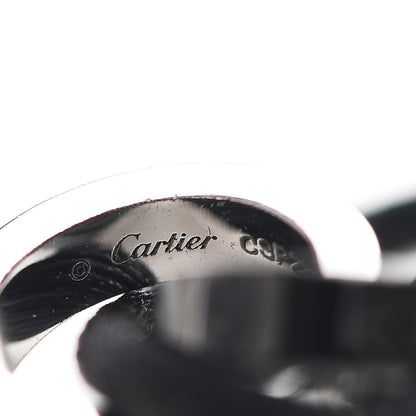 Cartier 18K White Gold Ceramic 4 Diamond LOVE Cord Bracelet Black 6 of 7