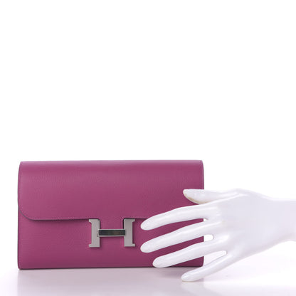 Hermes Evercolor Constance Long Wallet Rose Pourpre 5 of 9