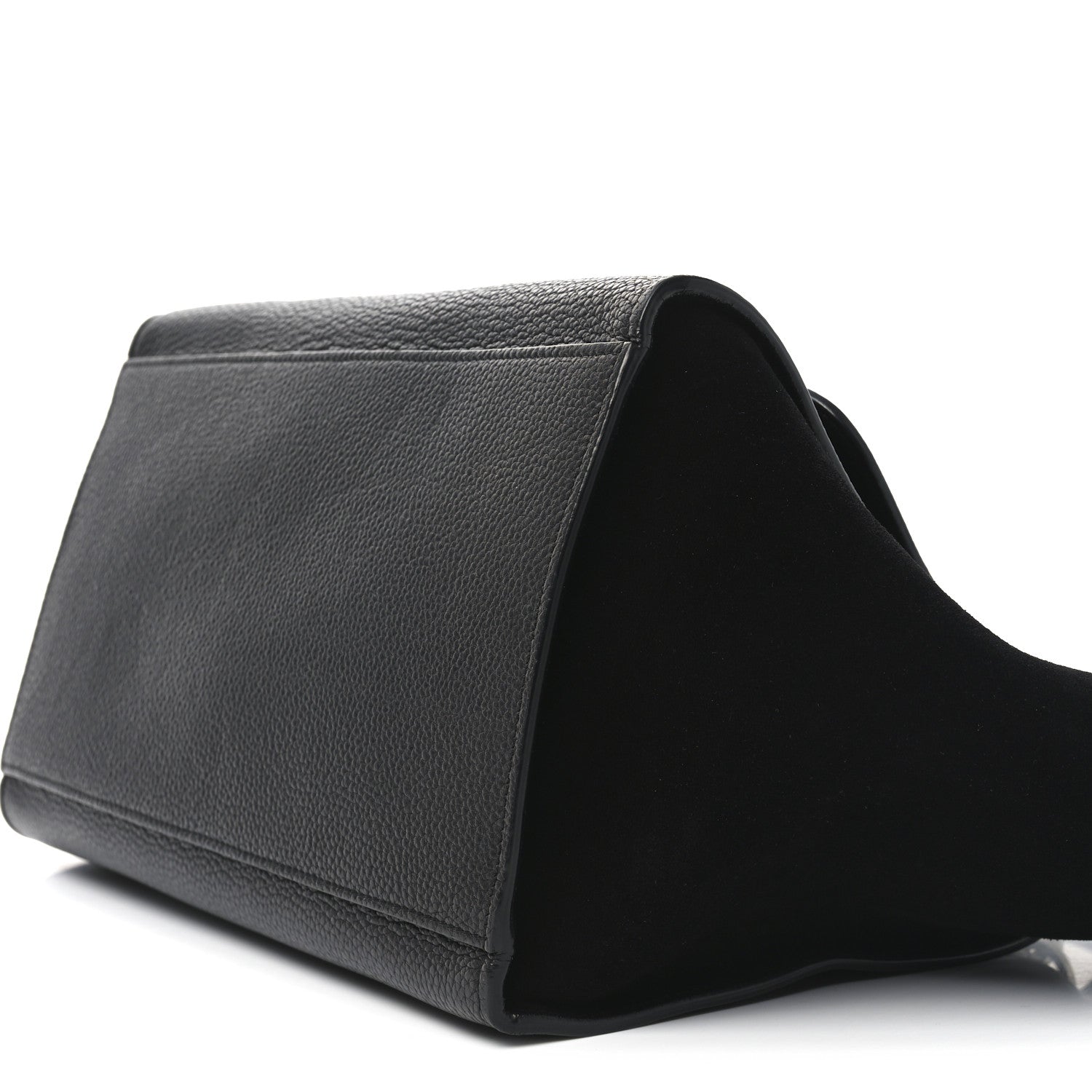 Celine Drummed Calfskin Suede Small Trapeze Black 9 of 9
