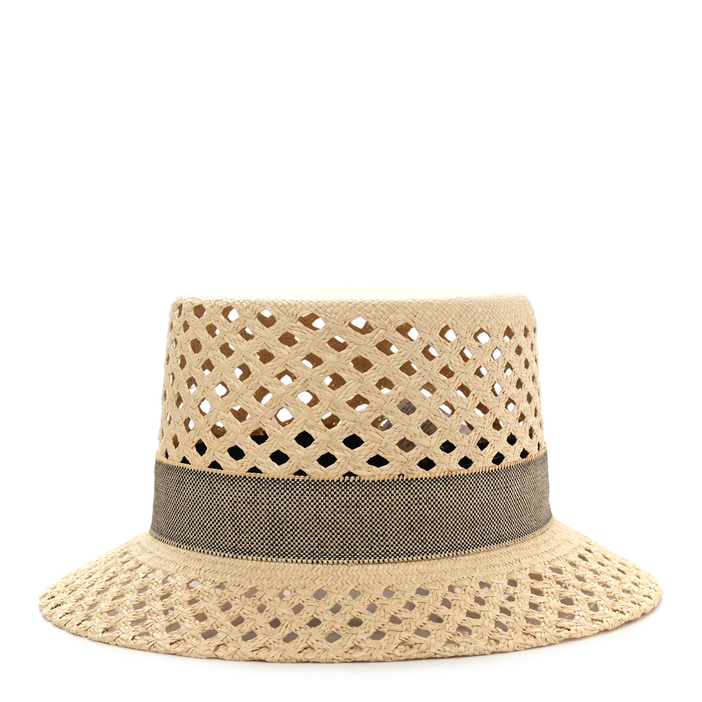 Straw Panama Elenora Hat 59 Naturel Black