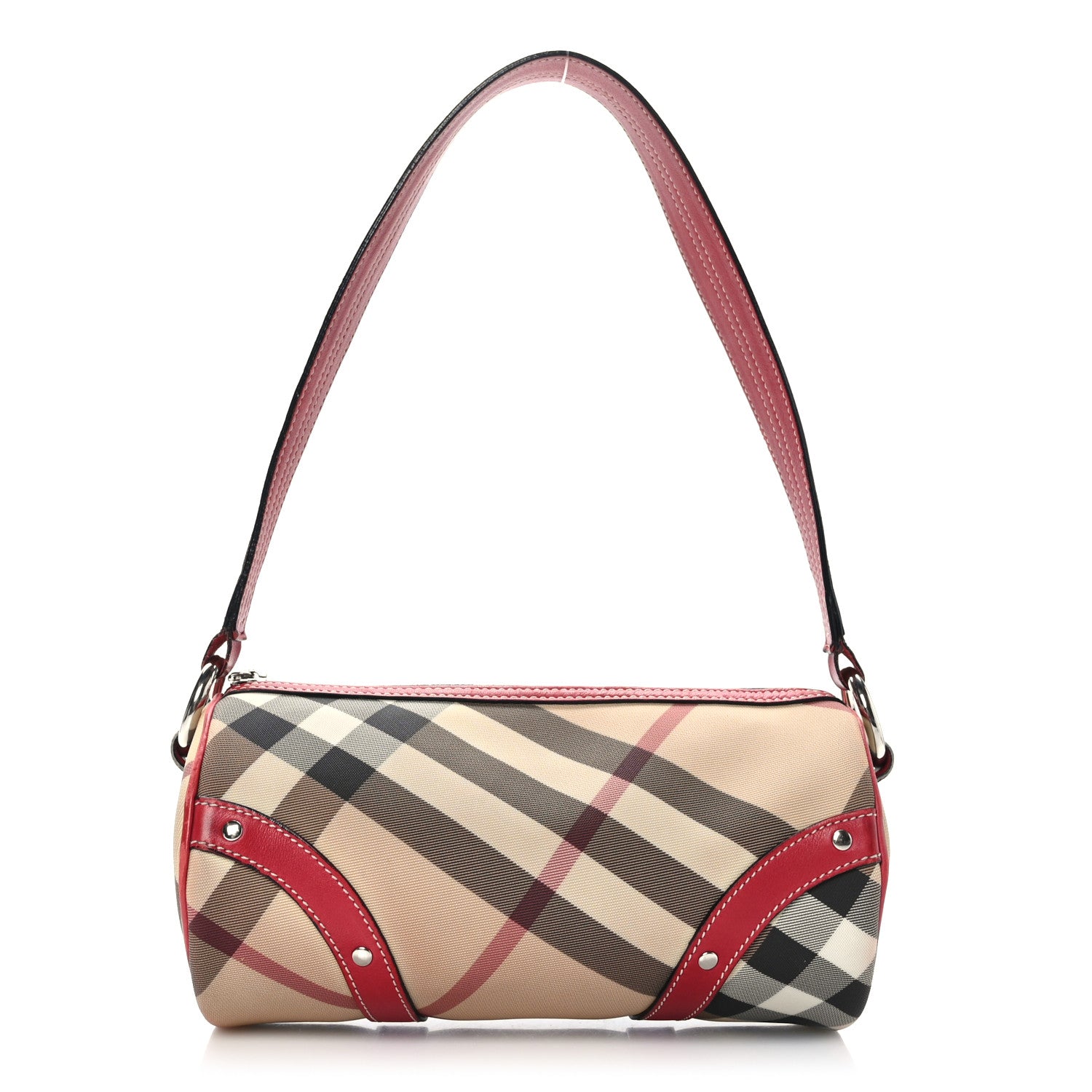 Burberry Nova Check Barrel Bag Red 1 of 10