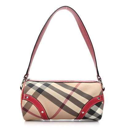 Burberry Nova Check Barrel Bag Red 1 of 10
