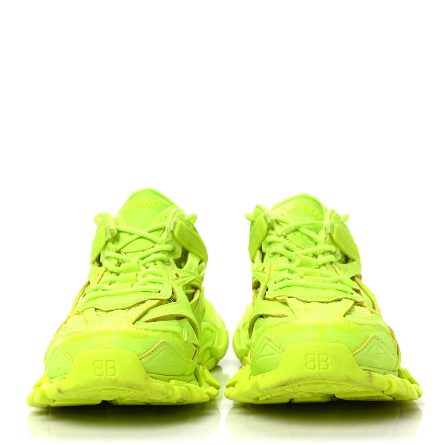 Balenciaga Rubber Mesh Monocolor Mens Track.2 Open Sneakers 43 Fluo Yellow 2 of 6