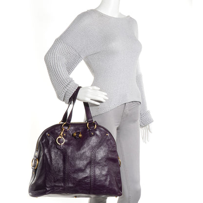 Saint Laurent Leather Oversized Muse Purple 2 of 9
