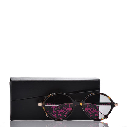 Christian Dior Acetate Leaf Print Umbrage Round Sunglasses Pink Foliage 9 of 9
