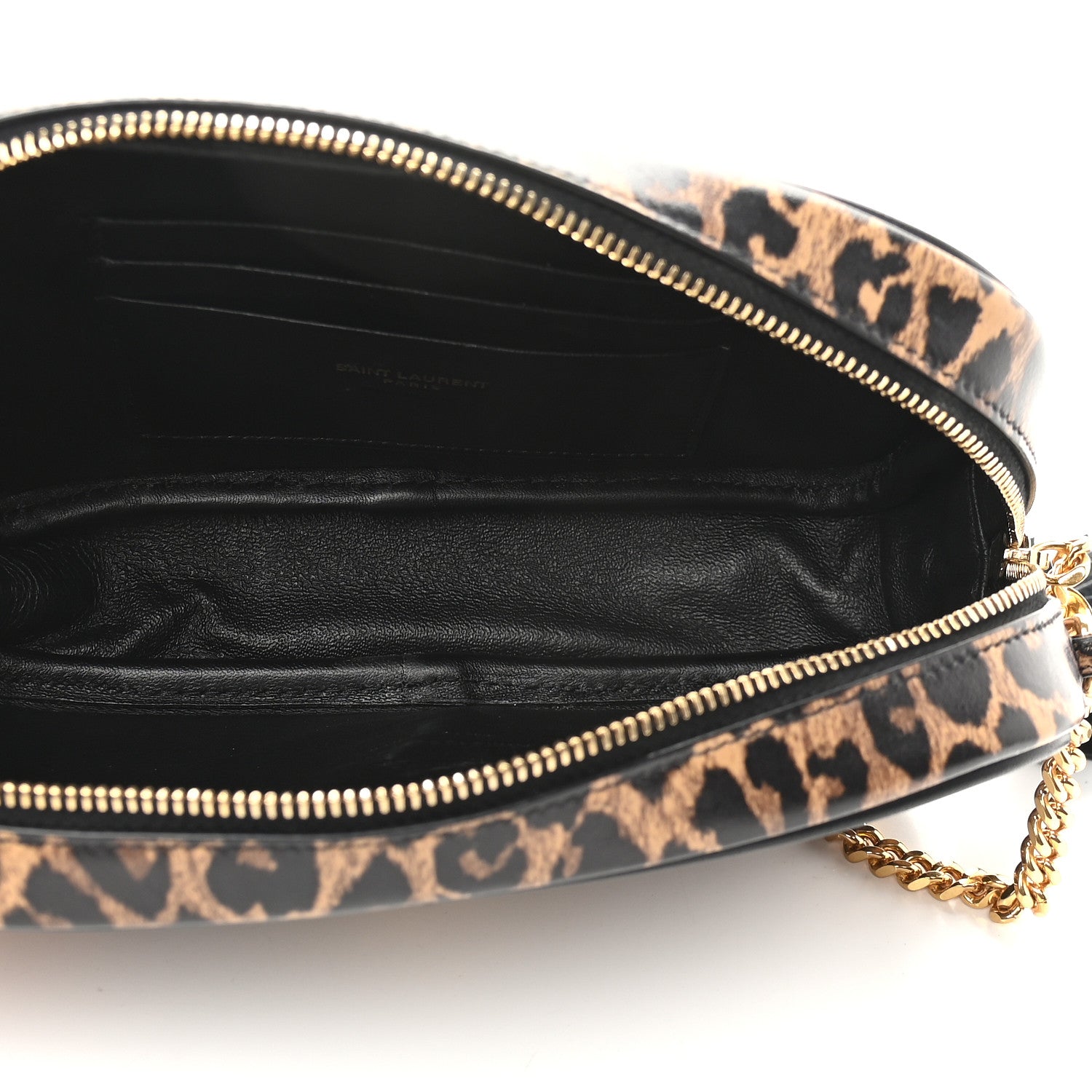 Saint Laurent Calfskin Heart Leopard Print Monogram Mini Lou Camera Bag Toffee 5 of 8