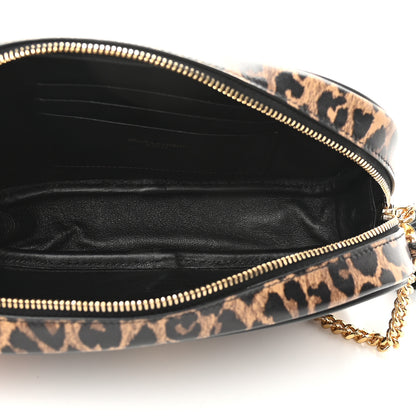 Saint Laurent Calfskin Heart Leopard Print Monogram Mini Lou Camera Bag Toffee 5 of 8