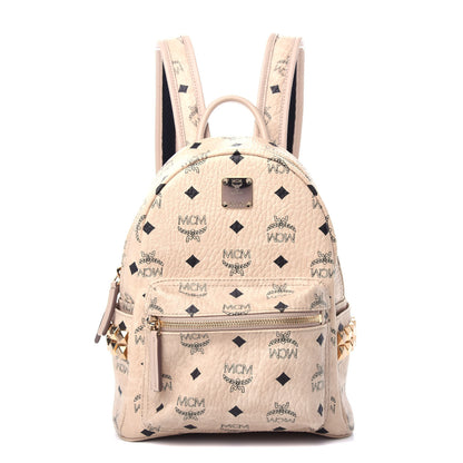 MCM Visetos Small Side Stud Stark Backpack Beige 1 of 9