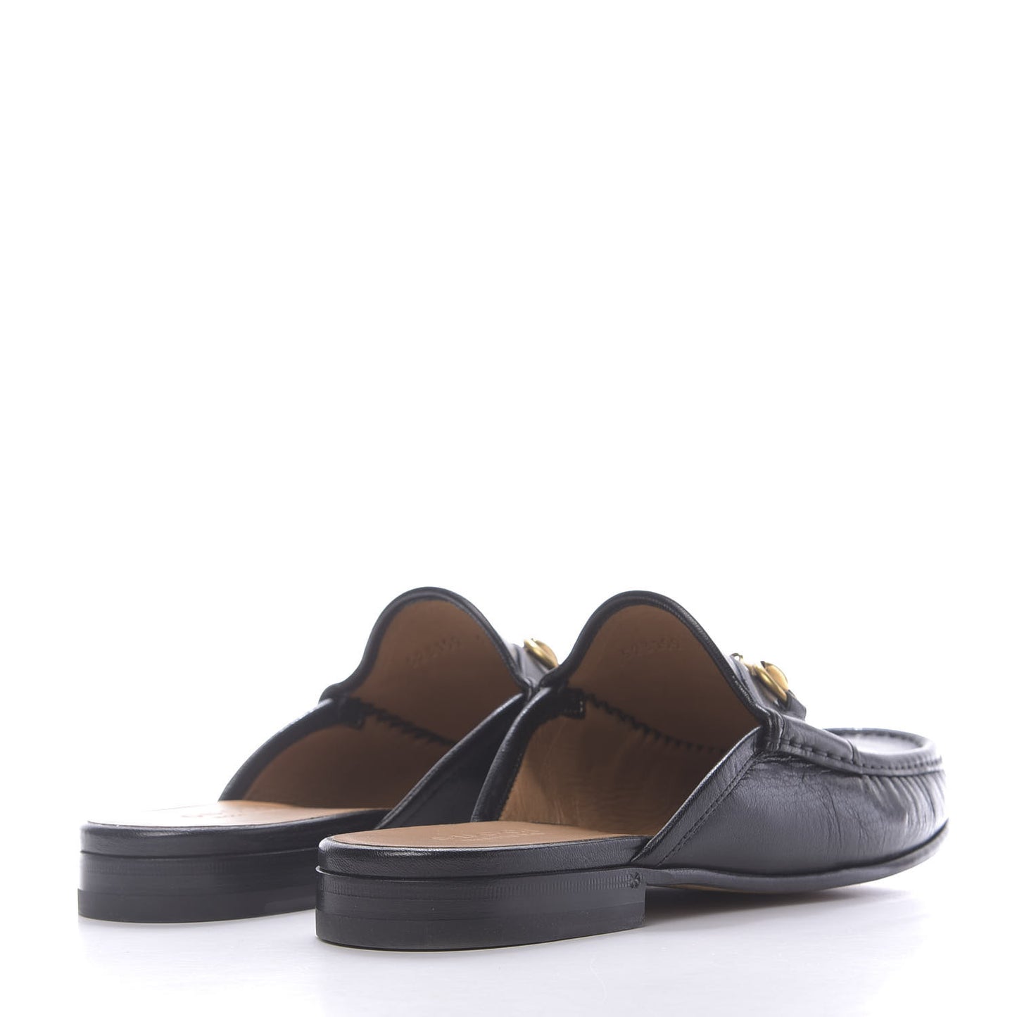 Goatskin Mens Horsebit Slippers 9 Black