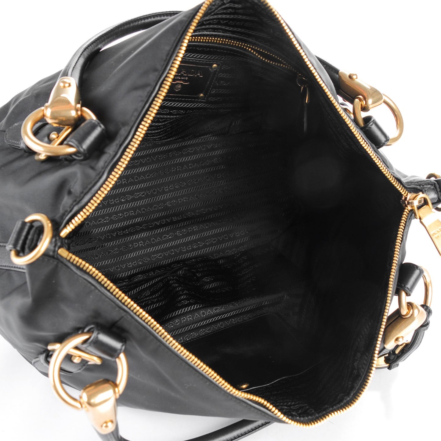 Tessuto Nylon Nappa Shoulder Bag Nero Black