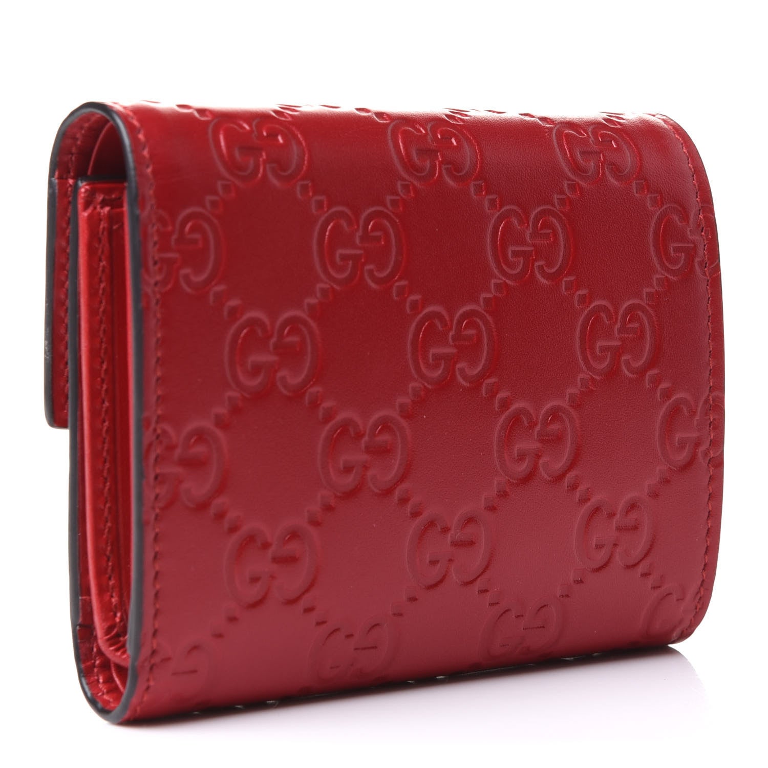 Gucci Guccissima Padlock Wallet Hibiscus Red 3 of 8