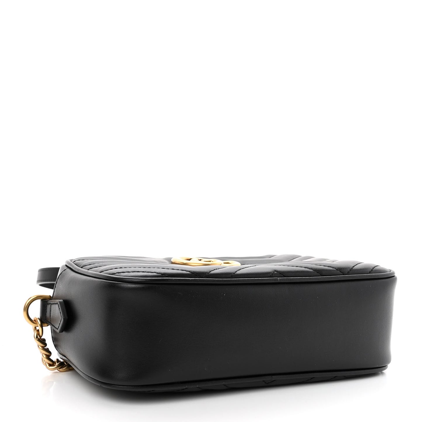 Calfskin Matelasse Small GG Marmont Chain Shoulder Bag Black