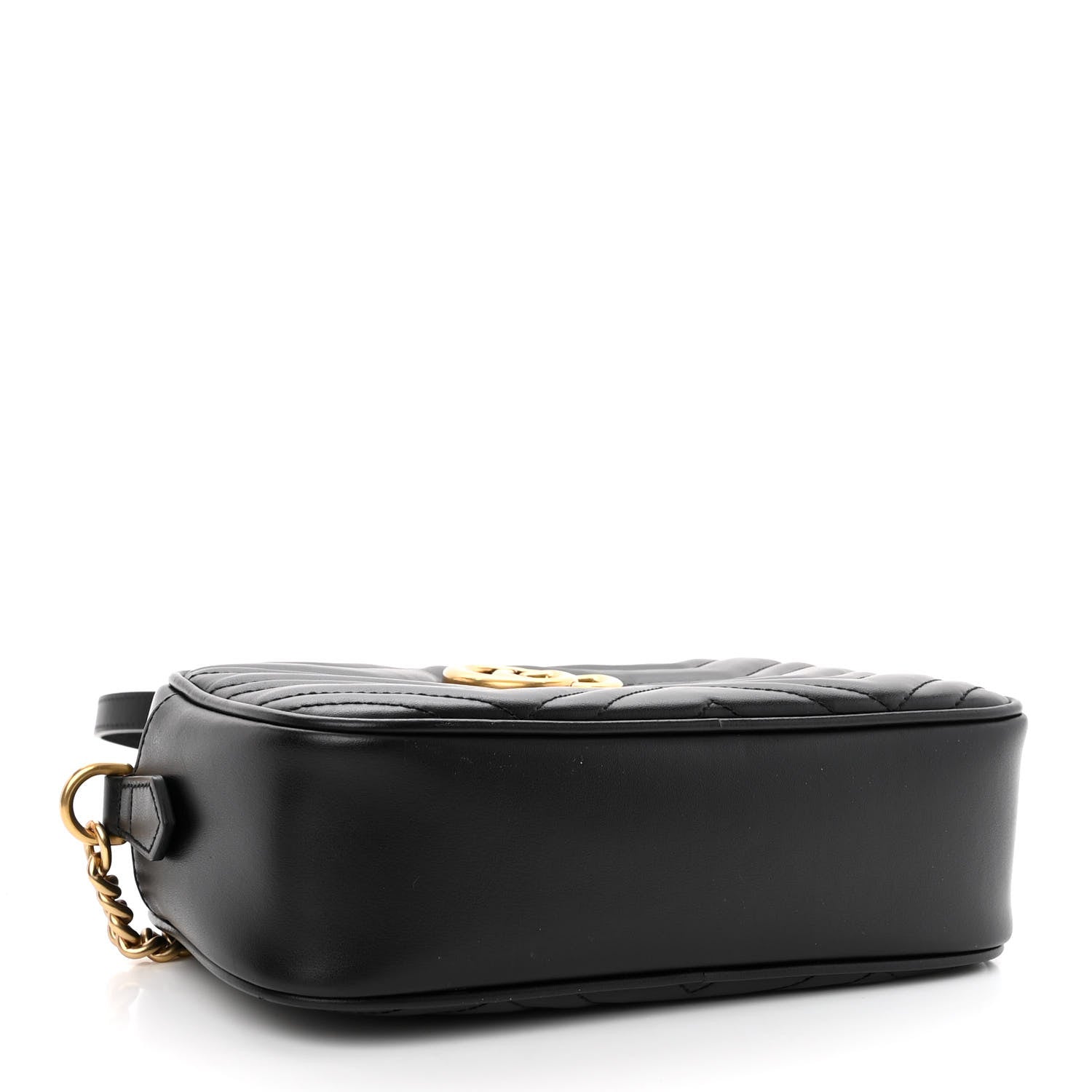 Gucci Calfskin Matelasse Small GG Marmont Chain Shoulder Bag Black 4 of 10