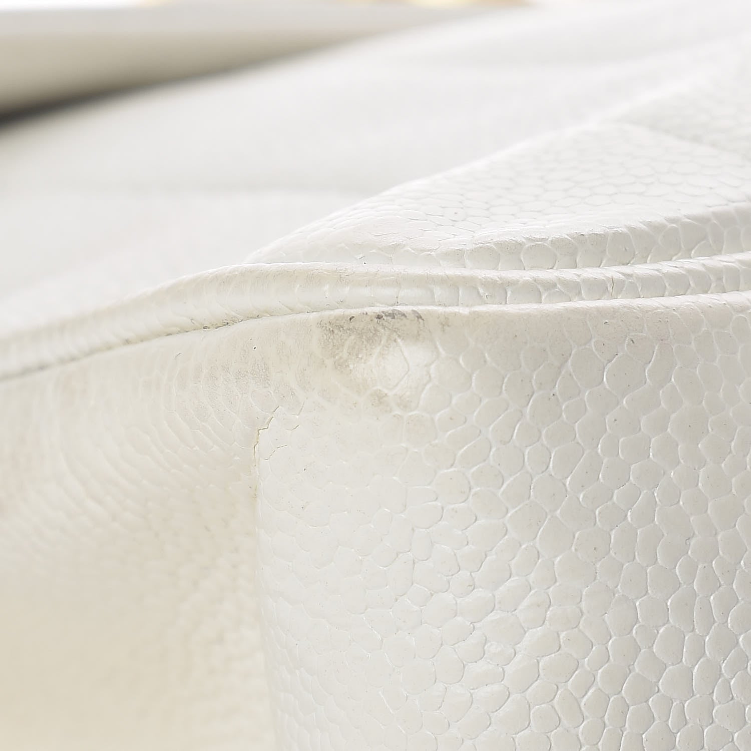 Chanel Caviar Vertical Quilted Jumbo Single Flap White 13 of 22