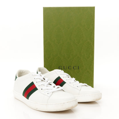 Gucci Calfskin Crocodile Web Womens Ace Sneakers 39 White Green 11 of 11