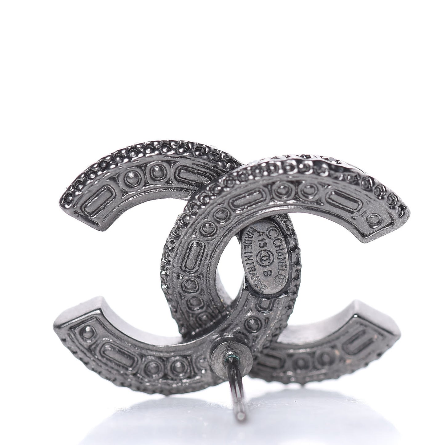 Ruthenium Crystal CC Earrings Black